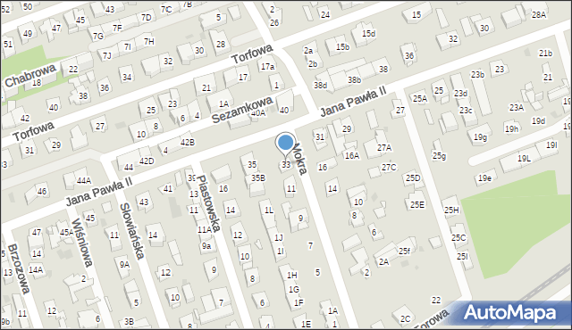 Ząbki, Jana Pawła II, 33, mapa Ząbki