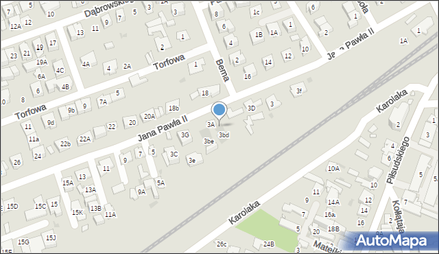 Ząbki, Jana Pawła II, 3bb, mapa Ząbki