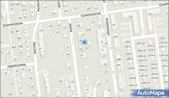 Ząbki, Jasna, 1E, mapa Ząbki