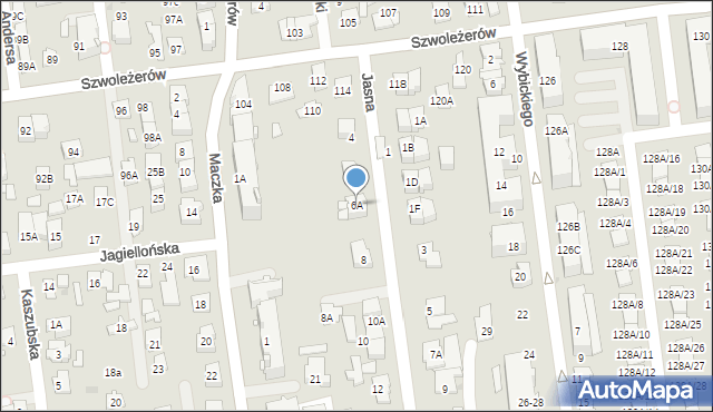 Ząbki, Jasna, 6A, mapa Ząbki