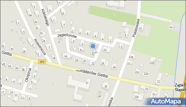 Ząbkowice Śląskie, Jagiellonów, 11, mapa Ząbkowice Śląskie