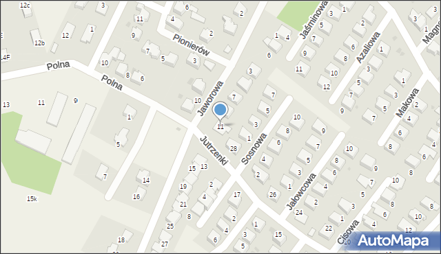 Zaborze, Jaworowa, 11, mapa Zaborze