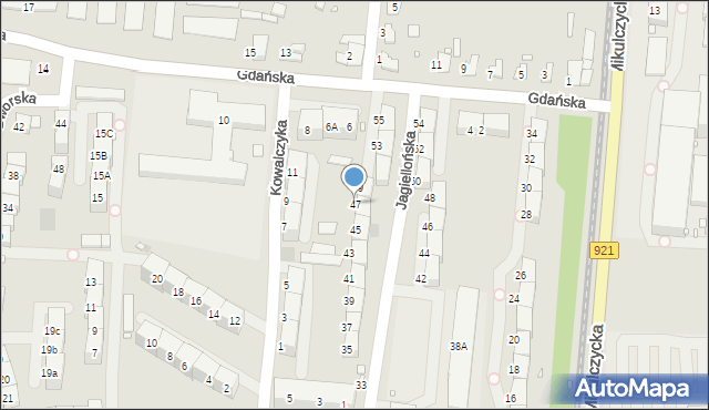 Zabrze, Jagiellońska, 47, mapa Zabrza