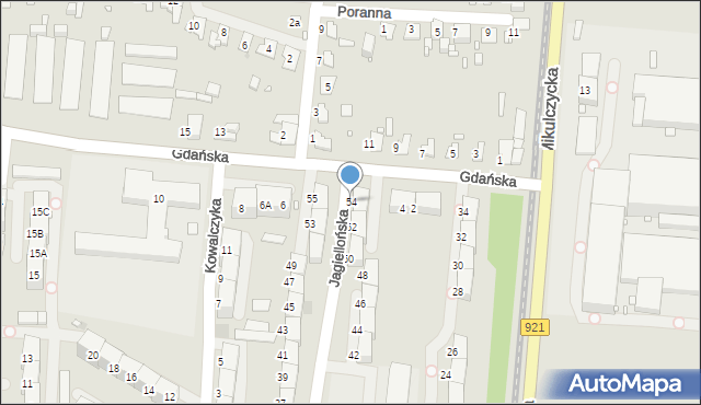 Zabrze, Jagiellońska, 54, mapa Zabrza