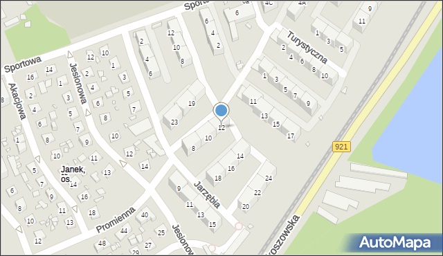 Zabrze, Jarzębia, 12, mapa Zabrza