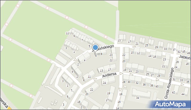 Zabrze, Jabłońskiego Tadeusza, 6, mapa Zabrza