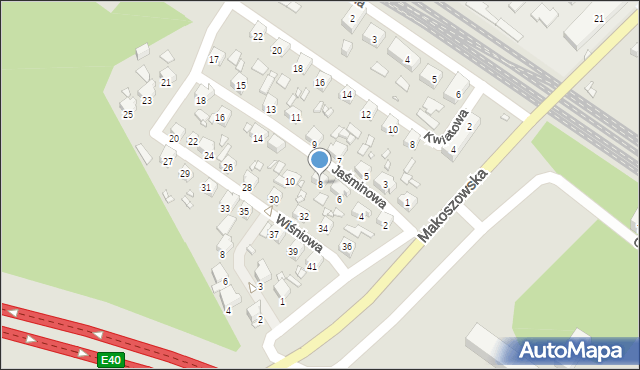 Zabrze, Jaśminowa, 8, mapa Zabrza