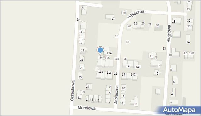Zacharzyce, Jabłeczna, 11f, mapa Zacharzyce