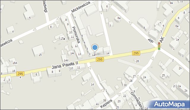 Żagań, Jana Pawła II, 14/I, mapa Żagań