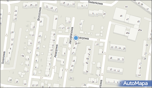 Żagań, Jarzębinowa, 15, mapa Żagań