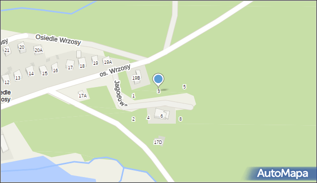 Zagnańsk, Jagodowa, 3, mapa Zagnańsk