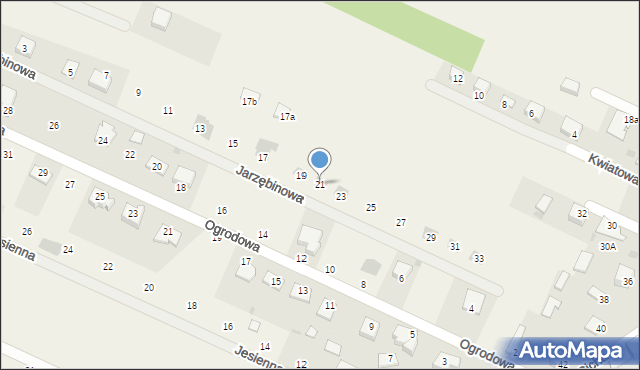 Zagrody, Jarzębinowa, 21, mapa Zagrody