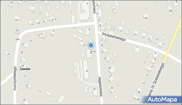 Zakliczyn, Jagiellońska, 12, mapa Zakliczyn