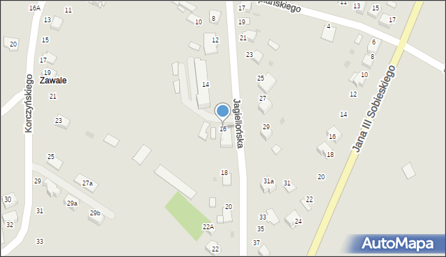 Zakliczyn, Jagiellońska, 16, mapa Zakliczyn