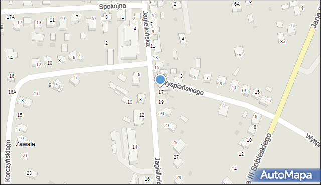 Zakliczyn, Jagiellońska, 17, mapa Zakliczyn