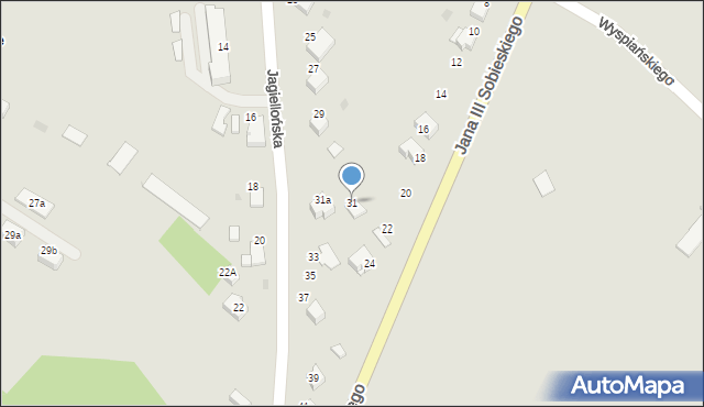 Zakliczyn, Jagiellońska, 31, mapa Zakliczyn