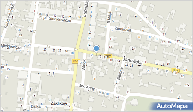 Zaklików, Janowska, 4, mapa Zaklików