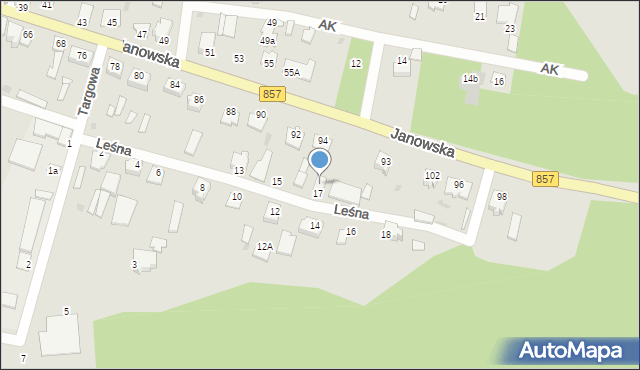 Zaklików, Janowska, 94a, mapa Zaklików