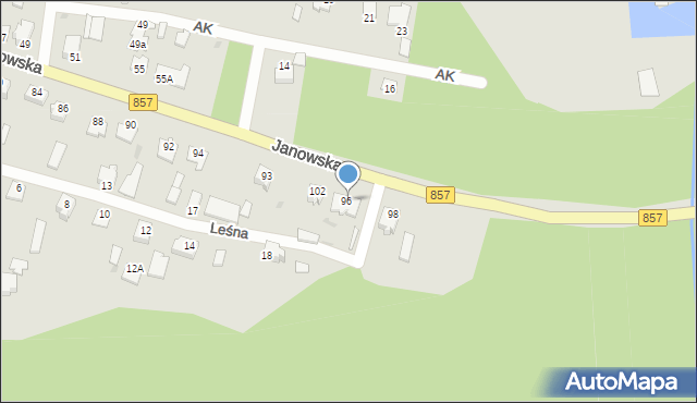 Zaklików, Janowska, 96B, mapa Zaklików