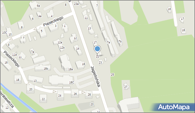 Zakopane, Jagiellońska, 21, mapa Zakopanego