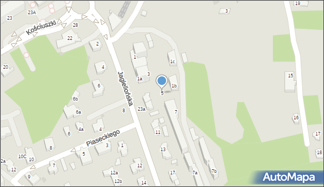 Zakopane, Jagiellońska, 5, mapa Zakopanego