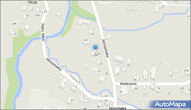 Zakopane, Janosówka, 22a, mapa Zakopanego