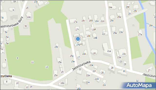 Zakopane, Jaszczurówka, 17b, mapa Zakopanego