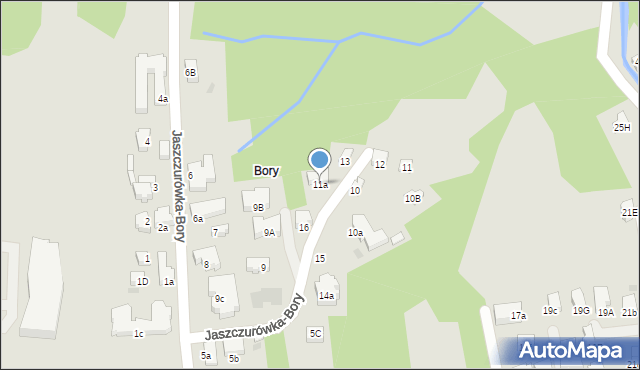 Zakopane, Jaszczurówka-Bory, 11a, mapa Zakopanego