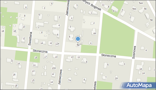 Zalesie Górne, Jałowcowa, 5A, mapa Zalesie Górne