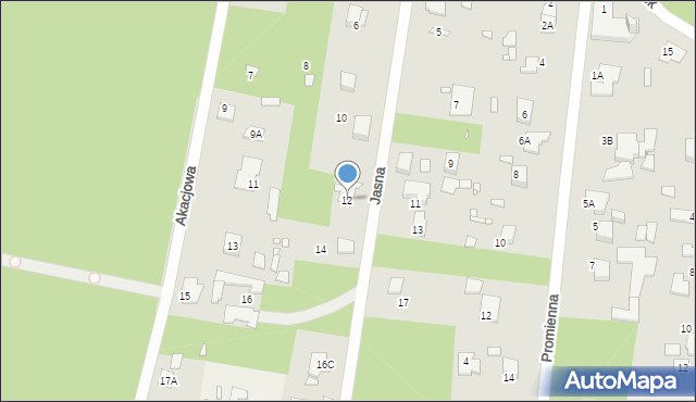 Zalesie Górne, Jasna, 12, mapa Zalesie Górne