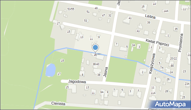 Zalesie Górne, Jasna, 40, mapa Zalesie Górne