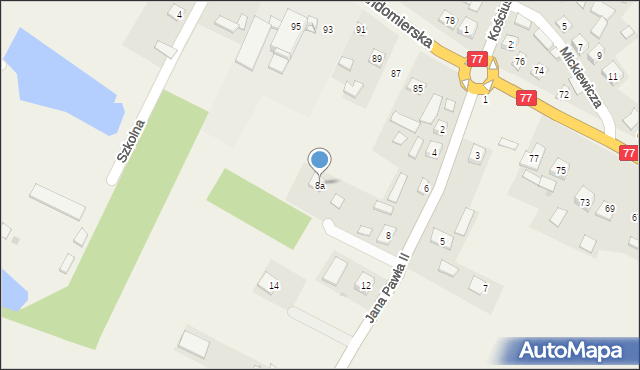 Zaleszany, Jana Pawła II, 8a, mapa Zaleszany