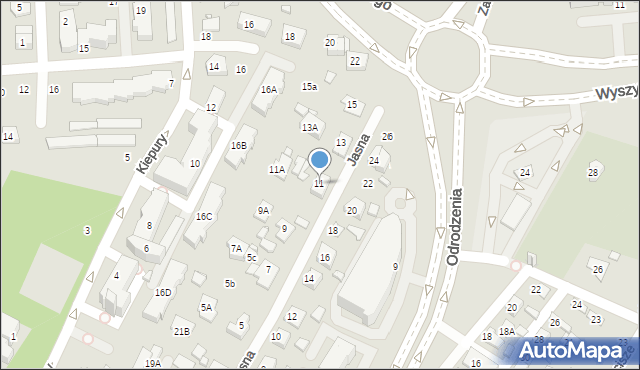 Zamość, Jasna, 11, mapa Zamościa