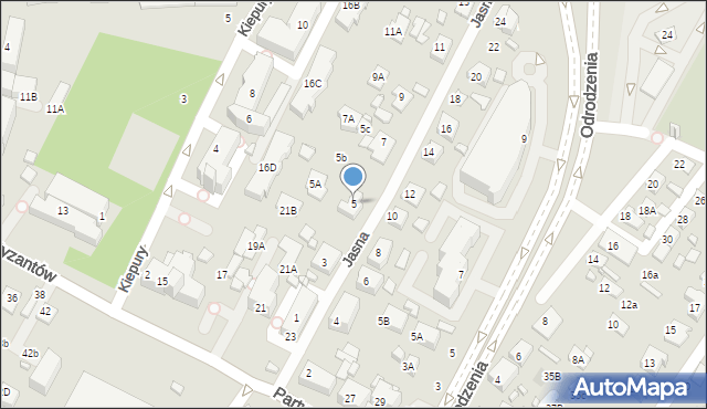 Zamość, Jasna, 5, mapa Zamościa