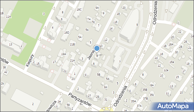 Zamość, Jasna, 8, mapa Zamościa