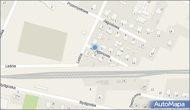 Zamość, Jarzębinowa, 4, mapa Zamościa