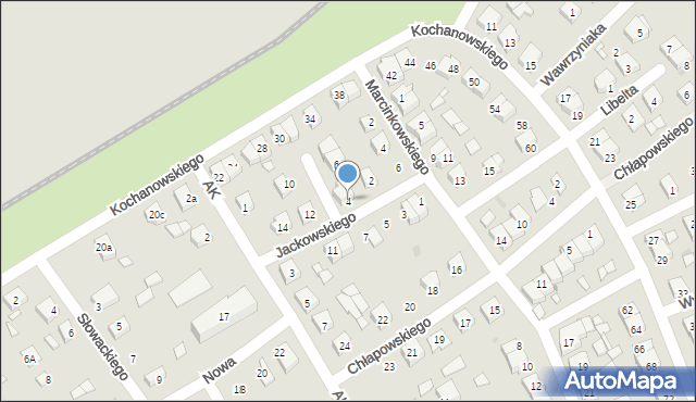 Zaniemyśl, Jackowskiego, 4, mapa Zaniemyśl