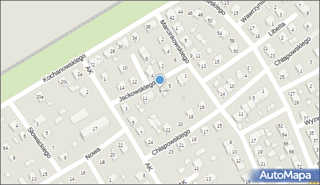 Zaniemyśl, Jackowskiego, 7, mapa Zaniemyśl