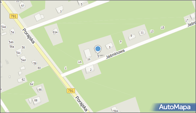 Żarki-Letnisko, Jaśminowa, 3, mapa Żarki-Letnisko