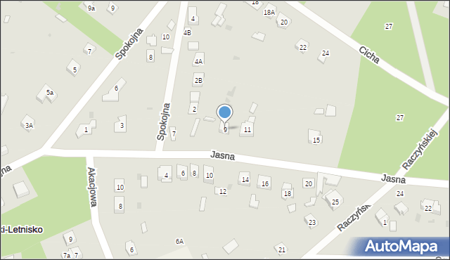 Żarki-Letnisko, Jasna, 9, mapa Żarki-Letnisko