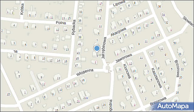 Żarów, Jarzębinowa, 3, mapa Żarów