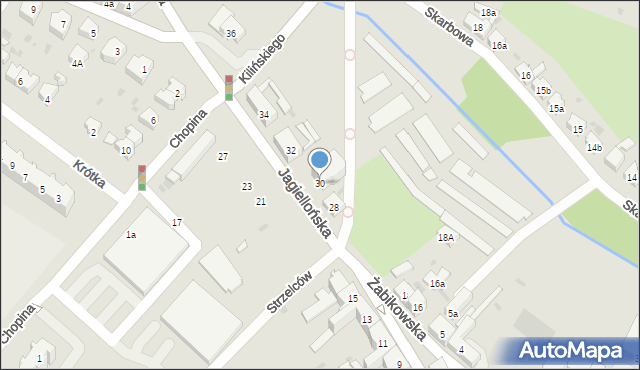 Żary, Jagiellońska, 30, mapa Żary
