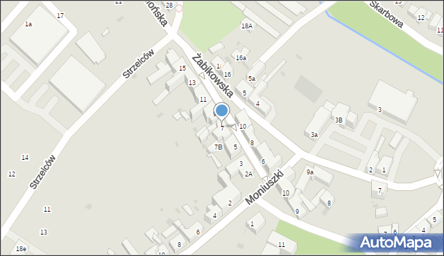 Żary, Jagiellońska, 7, mapa Żary