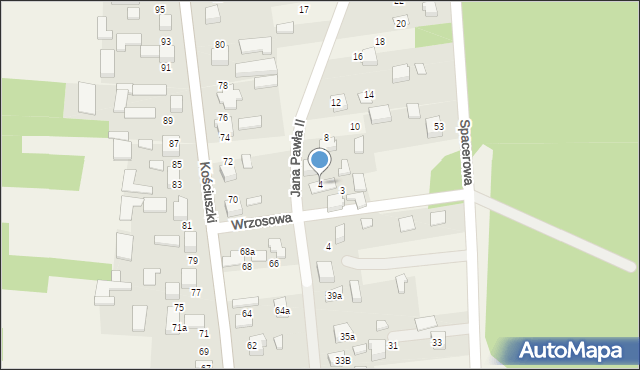 Zarzecze, Jana Pawła II, 4, mapa Zarzecze