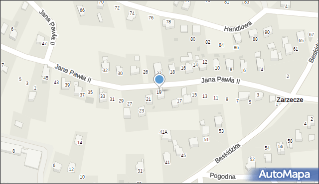 Zarzecze, Jana Pawła II, 19, mapa Zarzecze