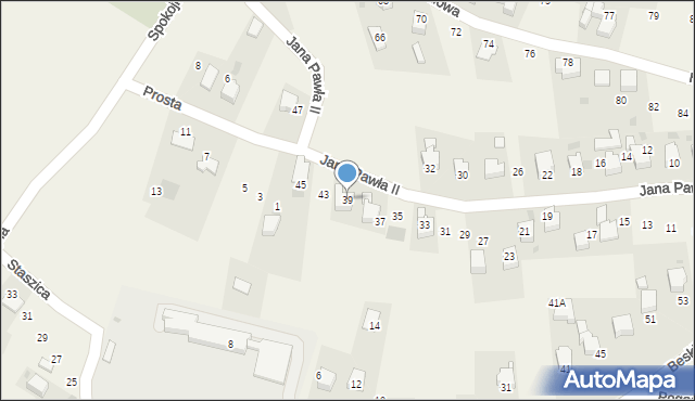 Zarzecze, Jana Pawła II, 39, mapa Zarzecze