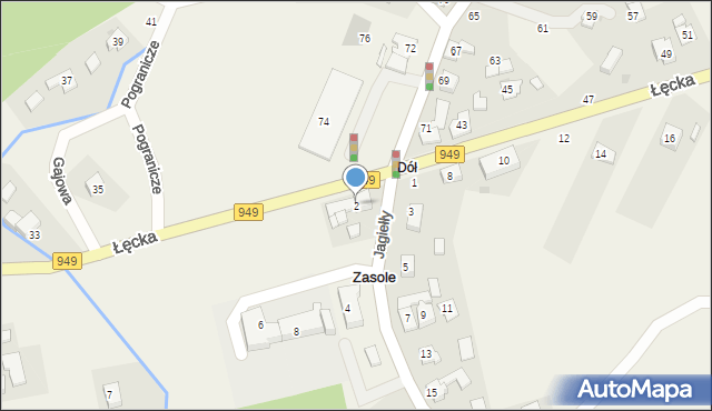 Zasole, Jagiełły Kostka, 2, mapa Zasole