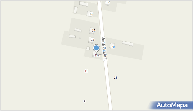 Zatory, Jana Pawła II, 13a, mapa Zatory