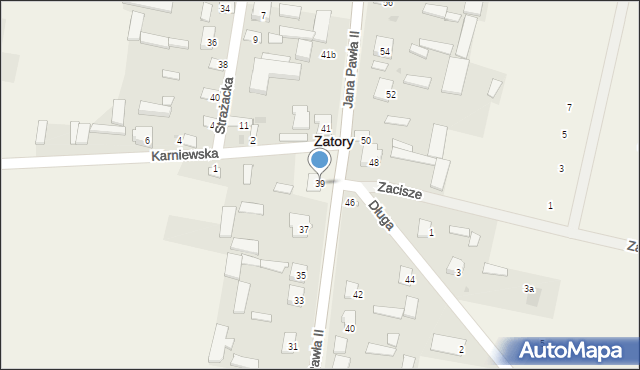 Zatory, Jana Pawła II, 39, mapa Zatory