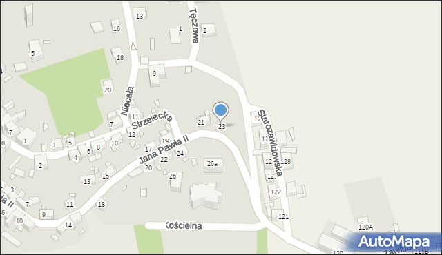 Zawidów, Jana Pawła II, 23, mapa Zawidów